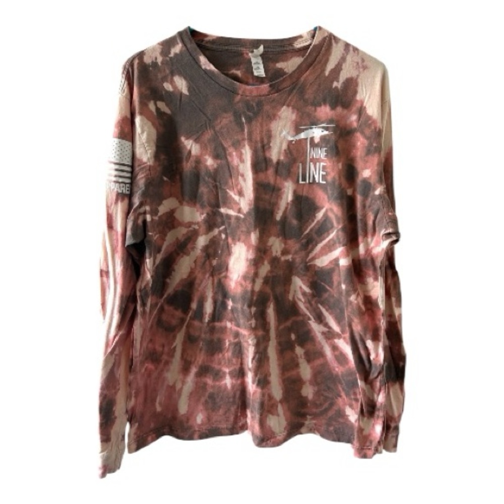 Bella Canvas Long Sleeve Tie-Dye Shirt - Brown and Cream